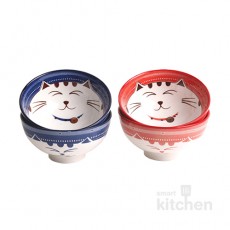 유포 CK-91,92 도자기 파랑고양이공기, 빨강고양이공기 밥그릇 / 도자기식기 / 도자기그릇 / 업소용그릇 / 공기그릇